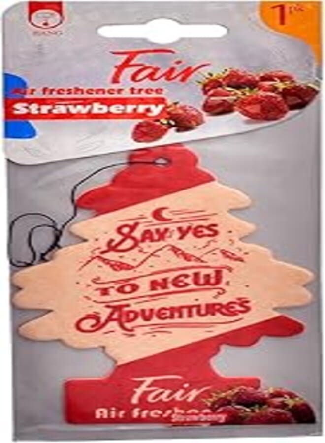 Fair ND090 Hanging Car Air Freshner, Strawberry Scent With Perfect Design, Premium And Eco-Friendly Material - Multi Colour