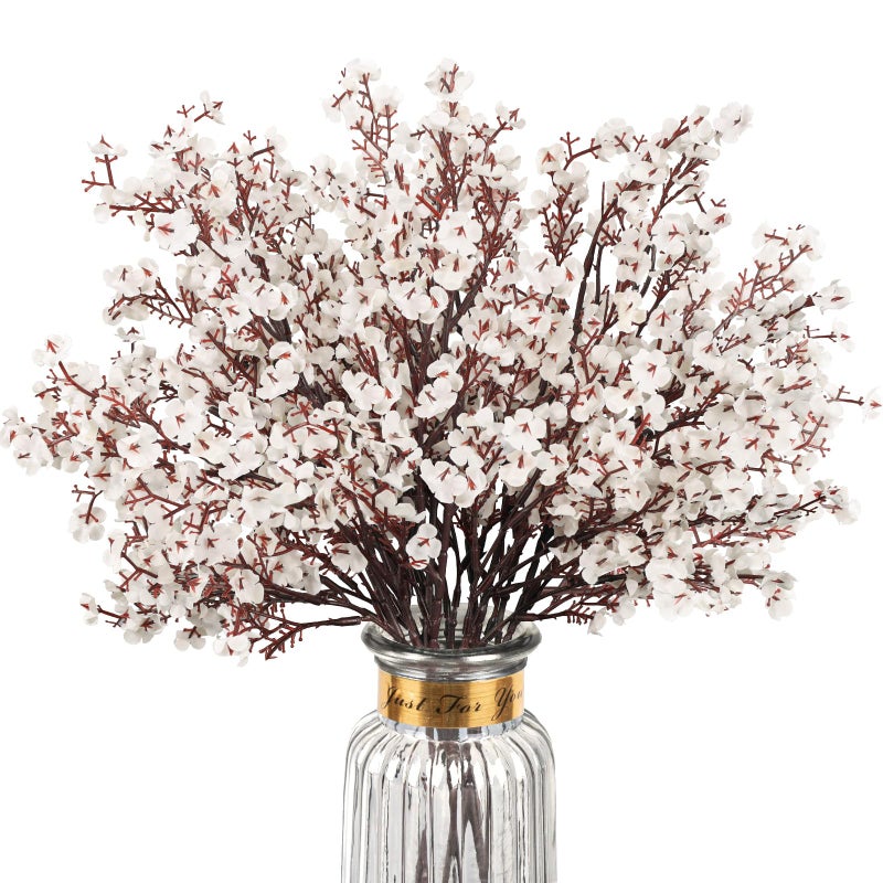 HIAGROW Babys Breath Artificial Flowers, 8 Bundles White Real Touch Fake Flowers Silk Flowers Bulk for Vase Home Office Wedding Spring Indoor Outdoor Centerpiece Table Party Decorations - Image 1