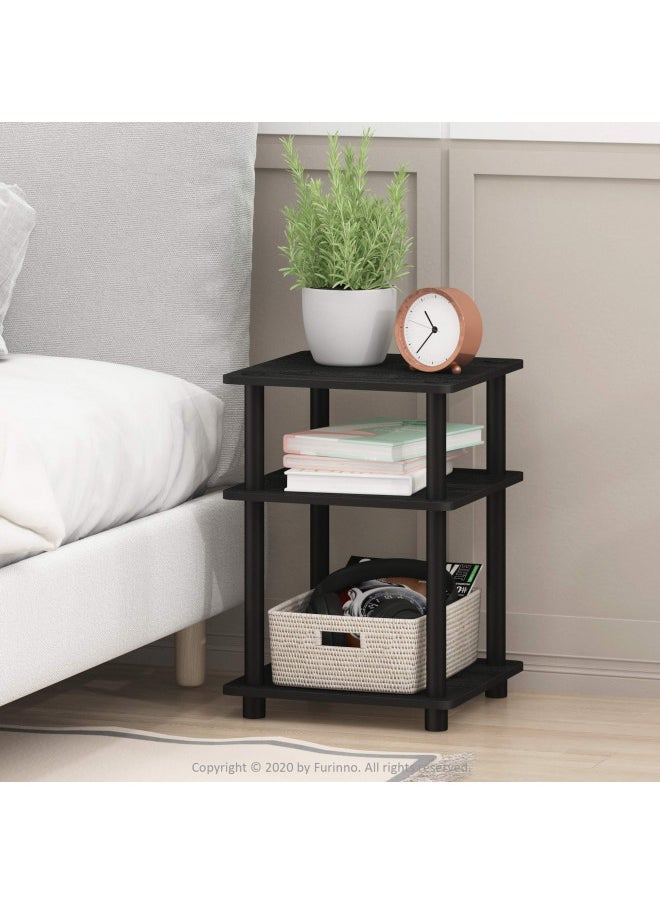 Furinno Furinno Turn-N-Tube Easy Assembly Multipurpose End Table / Side Table / Sofa Table / Nightstand, Round Tubes, Blackwood  - Image 2