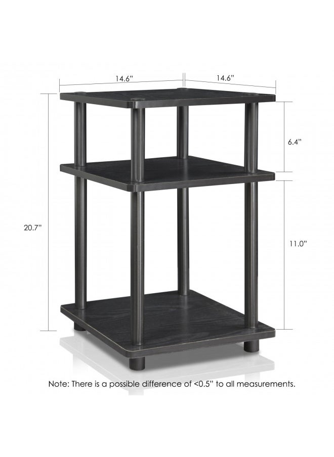 Furinno Furinno Turn-N-Tube Easy Assembly Multipurpose End Table / Side Table / Sofa Table / Nightstand, Round Tubes, Blackwood  - Image 3