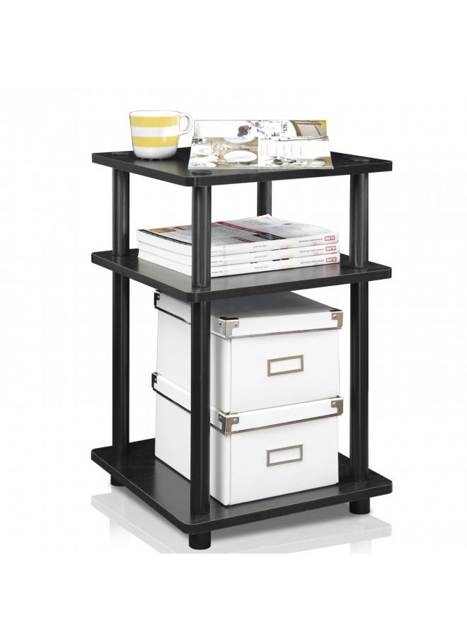 Furinno Furinno Turn-N-Tube Easy Assembly Multipurpose End Table / Side Table / Sofa Table / Nightstand, Round Tubes, Blackwood  - Image 4