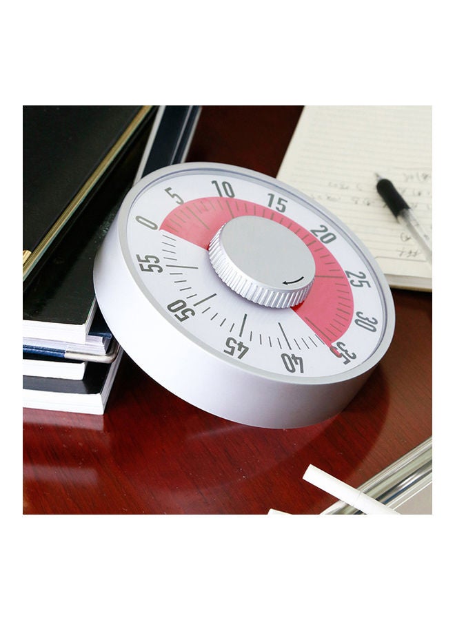 NIBEMINENT Kitchen Round Magnetic Manual Mechanical Baking Cooking Timer Countdown Tool Silver 20*10*20cm - Image 5