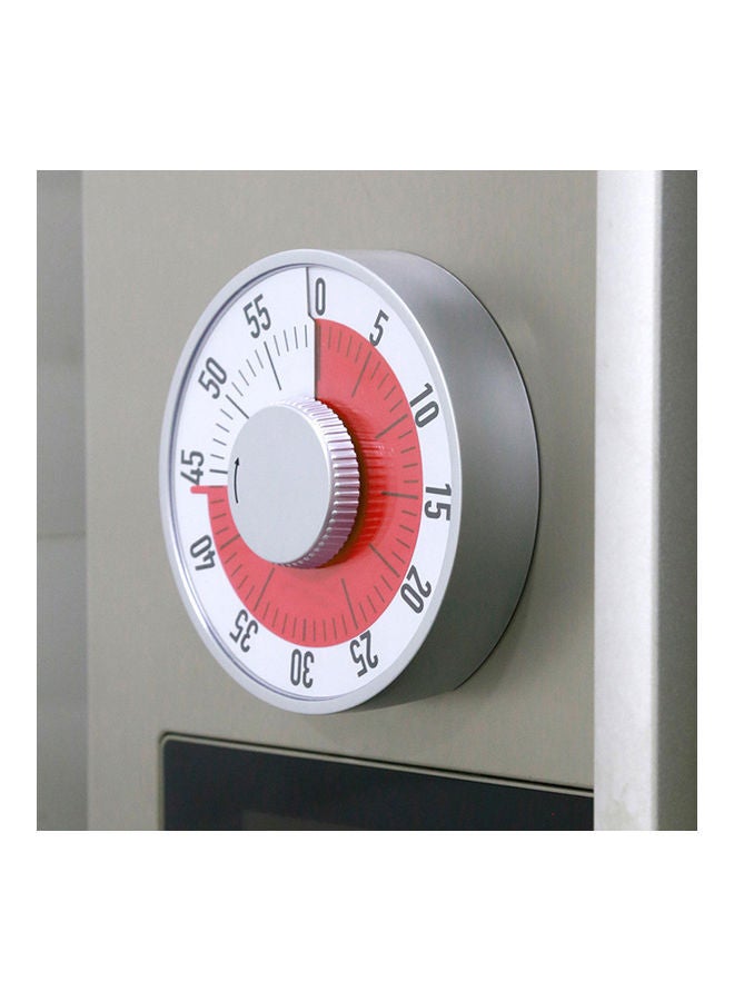 NIBEMINENT Kitchen Round Magnetic Manual Mechanical Baking Cooking Timer Countdown Tool Silver 20*10*20cm - Image 4