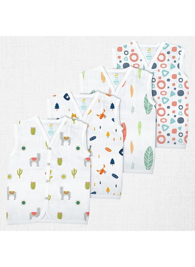 1st Step - Muslin Jhabla (Multicolor, New Born) - Image 1