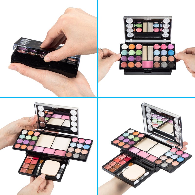 OUO Eyeshadow Palette LT Makeup Palette 37 Bright Colors Matter and Shimmer Lip Gloss Blush Brushes Cosmetic Makeup Eyeshadow Highly Pigmented Palette for Girls Festival Birthday Gift Concealer Makeup Kit - Image 3