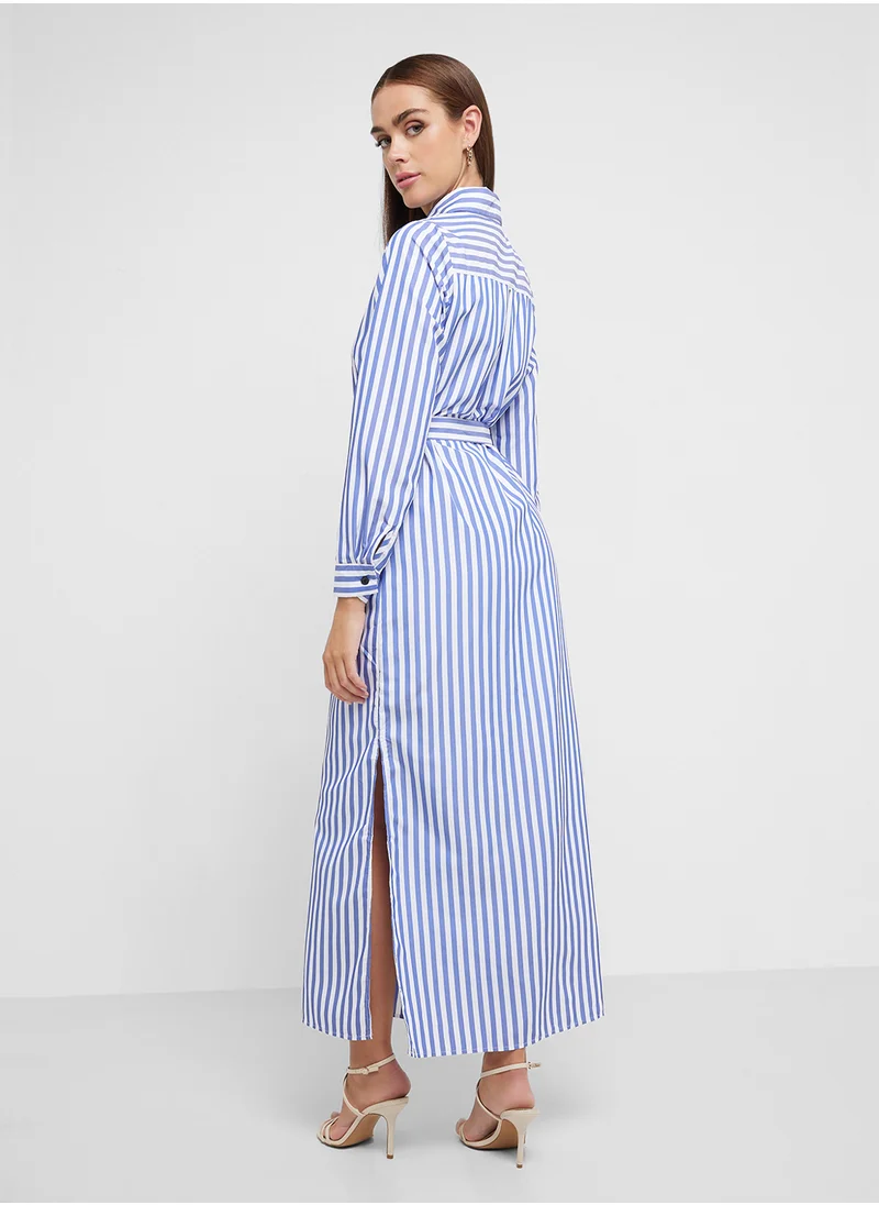 Ginger Button Down Belted Shirt Dress