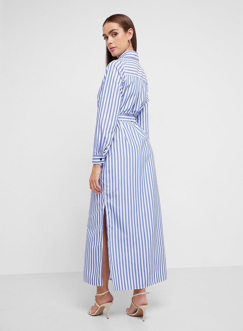 جينجر فستان مخطط بكسرات - Image 2