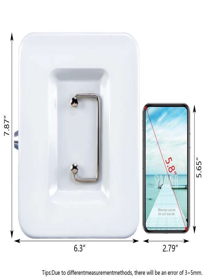 KYODOLED صندوق نقود متوسط الحجم من KYODOLED مع درج للنقود، وخزنة صغيرة بقفل ومفتاح، ودرج للنقود، أبيض متوسط الحجم، 7.87 بوصة × 6.30 بوصة × 3.54 بوصة - Image 2