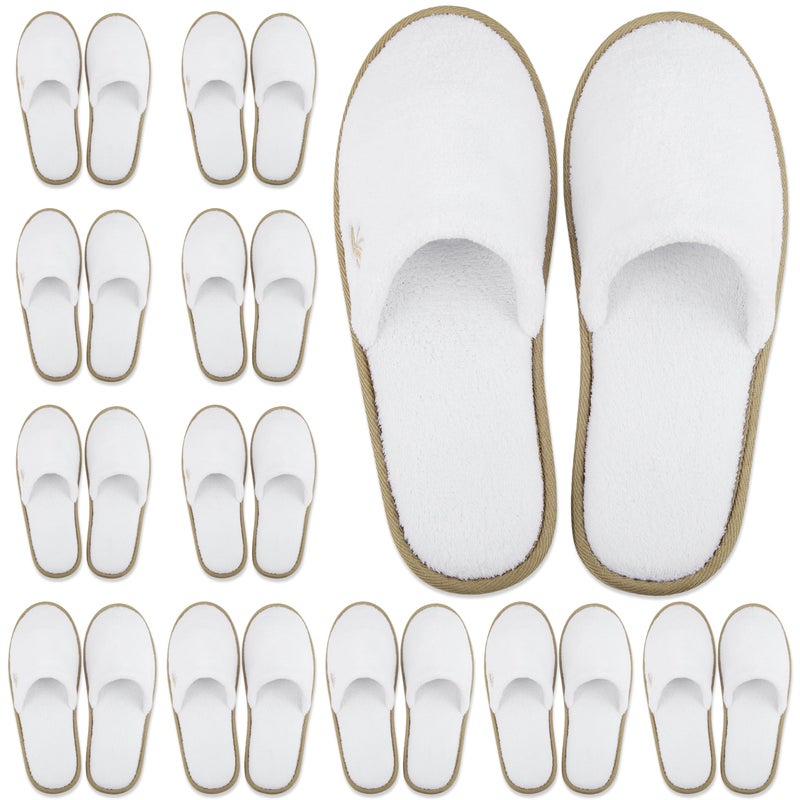 BERGMAN KELLY - Spa Slippers - Disposable Indoor House Slippers - Closed Toe House Shoes for Men & Women - Value Pack Hotel Indoor Shoes for Guests - Washable & Reusable for Travel & Wedding - Image 1