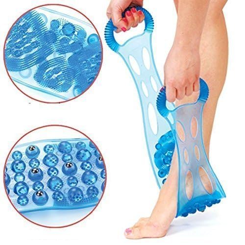 LEKORED Full Body Silicon Massage Brush Wash Foot Dual Sided Back Scrubber Silica Gel Sole Cleaner Shower Bath Belt Women & Men (MultiColor) - Image 5
