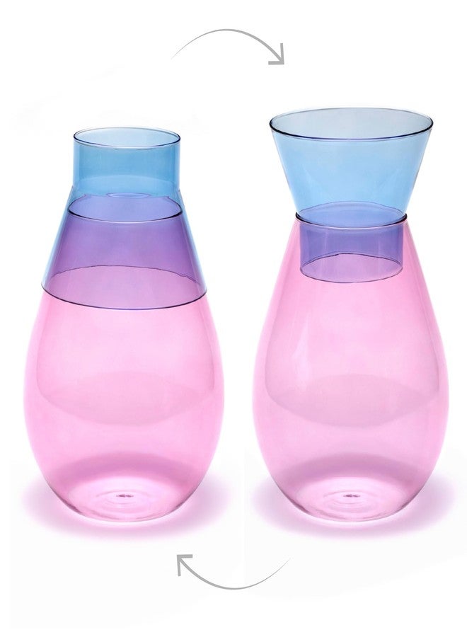 Peleg Design Twotone Home Décor in 3 Colors - Round Glass Vase for Flower Bouquets - Decorative Vase with Flippable Top - Glass Vases for Centerpieces - Image 1
