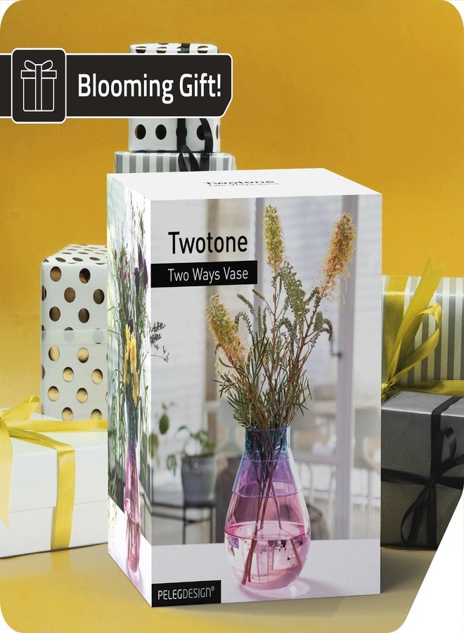 Peleg Design Twotone Home Décor in 3 Colors - Round Glass Vase for Flower Bouquets - Decorative Vase with Flippable Top - Glass Vases for Centerpieces - Image 5