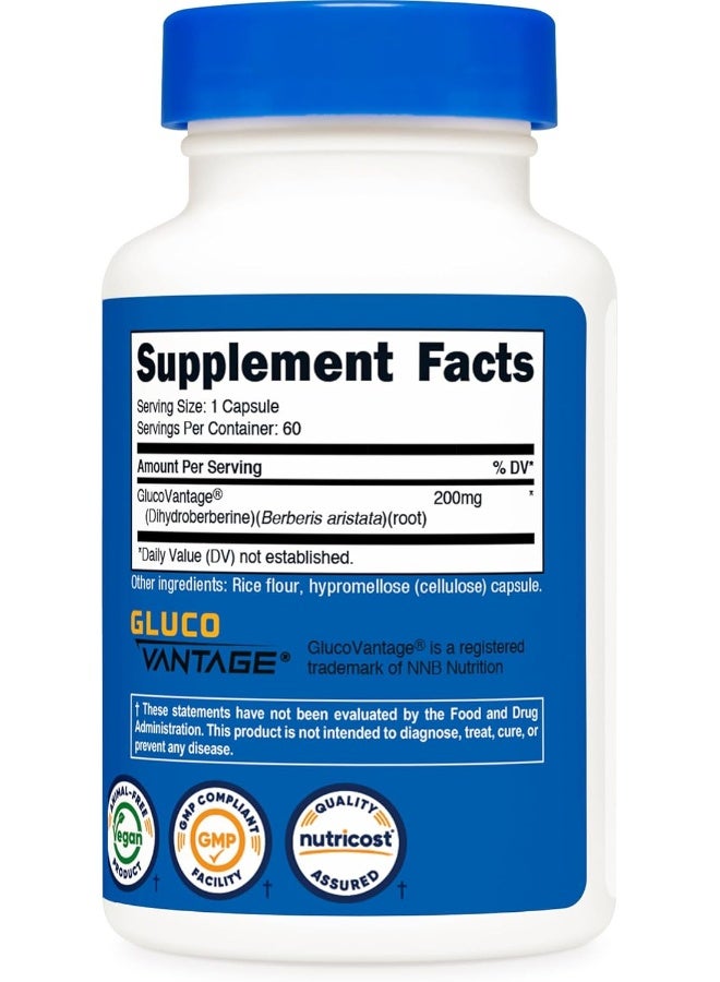 Nutricost Dihydroberberine Capsules (200mg, 60 Capsules) - More Bioavailable Metabolite of Berberine - Image 5