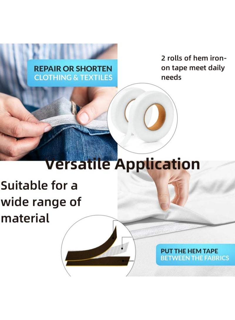 SHAOZHEN Iron-On Fabric Tape Heavy Duty Fusible Adhesive Hemming Strip to Repair Curtains, Clothes, Pants, Pillow Case, Uniform - No Sewing - Image 4