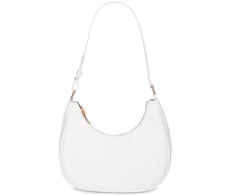 WSRYDJDL Crescent Shoulder Bags for Women Cute Hobo Tote Handbag Under the Arm Purses Mini Clutch Purse with Zipper Closure (White) - Image 1
