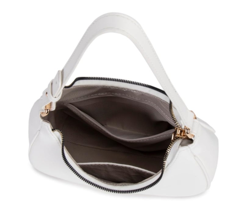 WSRYDJDL Crescent Shoulder Bags for Women Cute Hobo Tote Handbag Under the Arm Purses Mini Clutch Purse with Zipper Closure (White) - Image 4