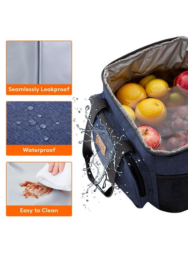 Lifewit Large Lunch Bag Insulated Lunch Box Soft Cooler Cooling Tote for Adult Men Women, Dark Blue 24-Can (15L) - Image 4