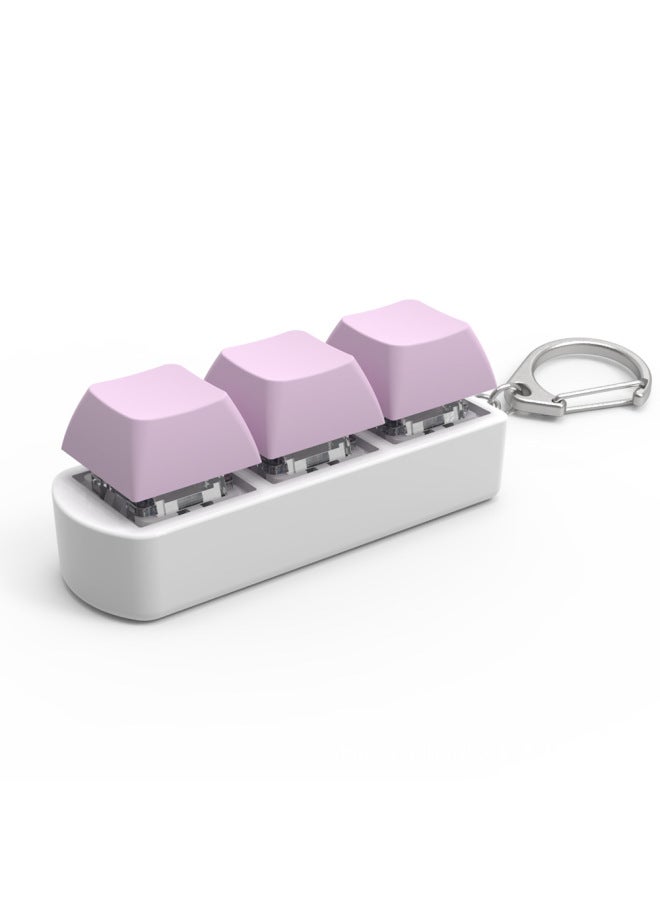 Explosions 3-key Axle Test Device Green Shaft Mechanical Keyboard Axle Test Device With Keychain Transparent Ornaments Luminous Solution-color:Purple + Transparent Bottom Shell  - Image 1