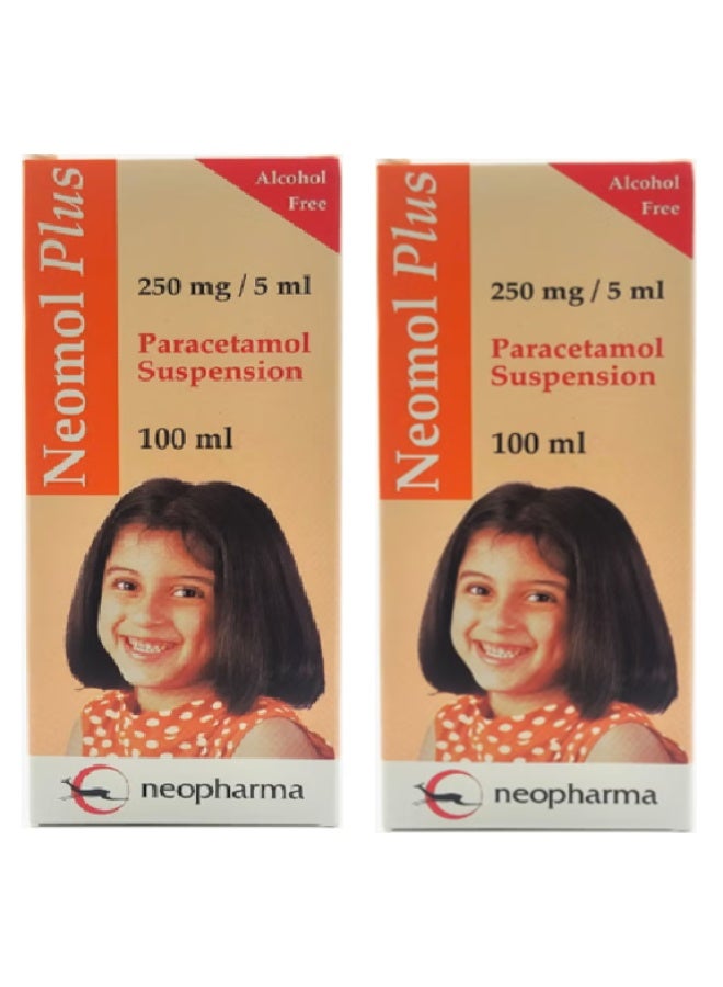 Neomol Plus 250mg/5ml Suspension 100ml – Twin Pack