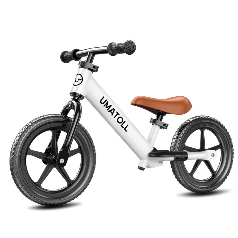 Umatoll Toddler Balance Bike for 2-5 Year Old, Adjustable Kids Toy Bicycle, Gift for Ages 2-3 Girls Boys (White) - Image 1