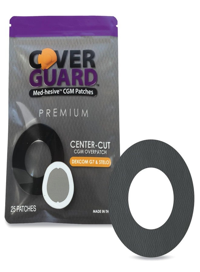 كوفر غارد لاصقة CoverGuard CGM | ديكسكوم G7، ستيلو | تصميم أسود بفتحة مركزية | 25 لاصقة | لاصق مقاوم للماء | مقاوم للتلف | سهل التركيب والإزالة | صنع في الولايات المتحدة الأمريكية | حماية المستشعر - Image 1