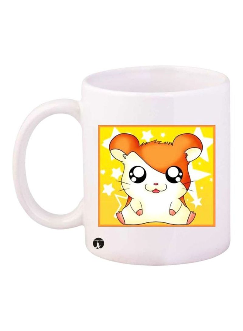 RKN Hamtaro Printed Coffee Mug White/Yellow/Orange Standard Size