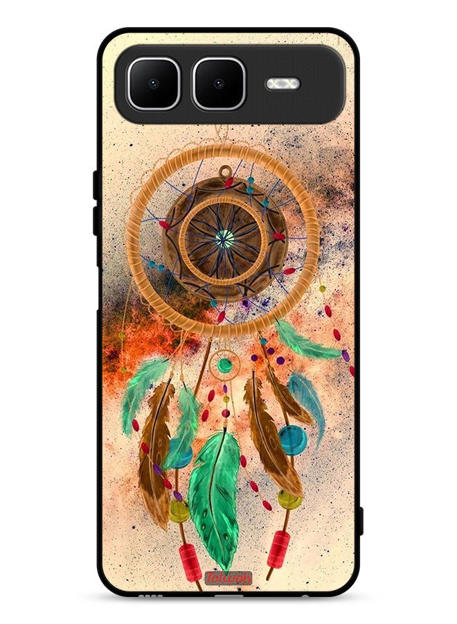 Tolwak Infinix Smart 10 Plus Protective Case Cover Mandala Hanging Feathers