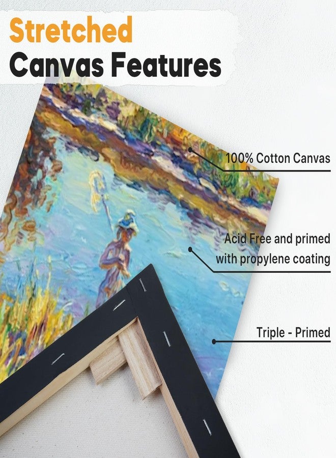 CONDA Black Stretched Canvas 11x14 inch 8 Pack Canvases for Painting, 100% Cotton, 8 oz Gesso-Primed, 5/8 Inch Profile Artist Canvas Value Bulk Pack for Acrylics, Oils Painting - Image 2