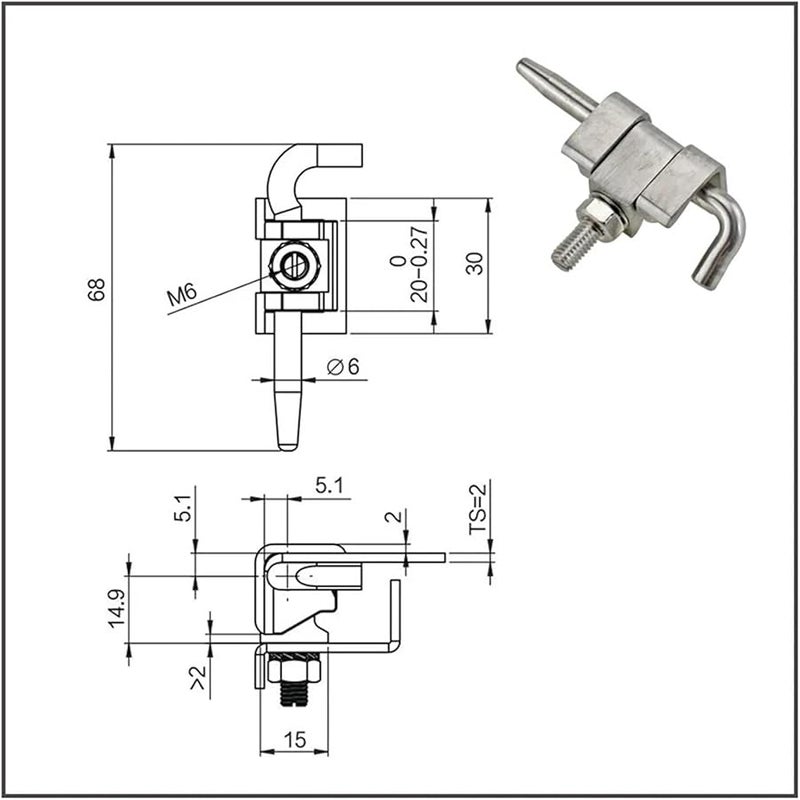 304 Stainless Steel Cabinet Hinge Removable Industrial Food Machinery Equipment 1 Piece - Image 4