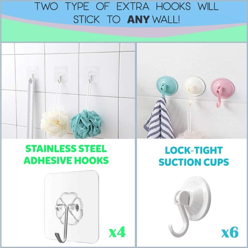 Comfylife 2 x Mesh Bath Toy Organizer + 6 Ultra Strong Hooks - The Perfect Bathtub Toy Holder & Bathroom or Shower Caddy - These Multi-use Net Bags Make Baby Bath Toy Storage Easy - For Kids & Toddlers - Image 5