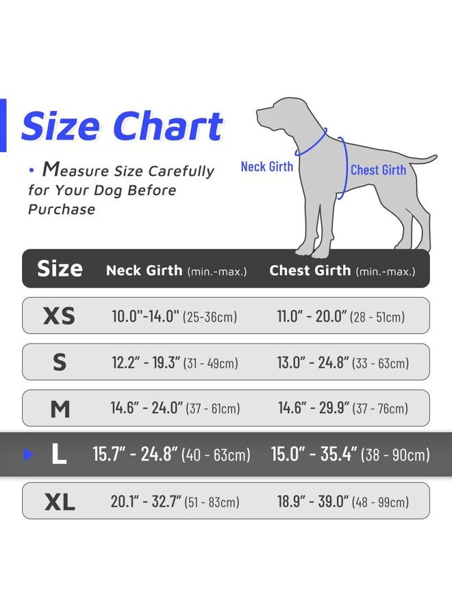 Eagloo Dog Harness for Large Dogs, No Pull Service Vest with Reflective Strips and Control Handle, Adjustable and Comfortable for Easy Walking, No Choke Pet Harness with 2 Metal Rings, Blue, L  - Image 2