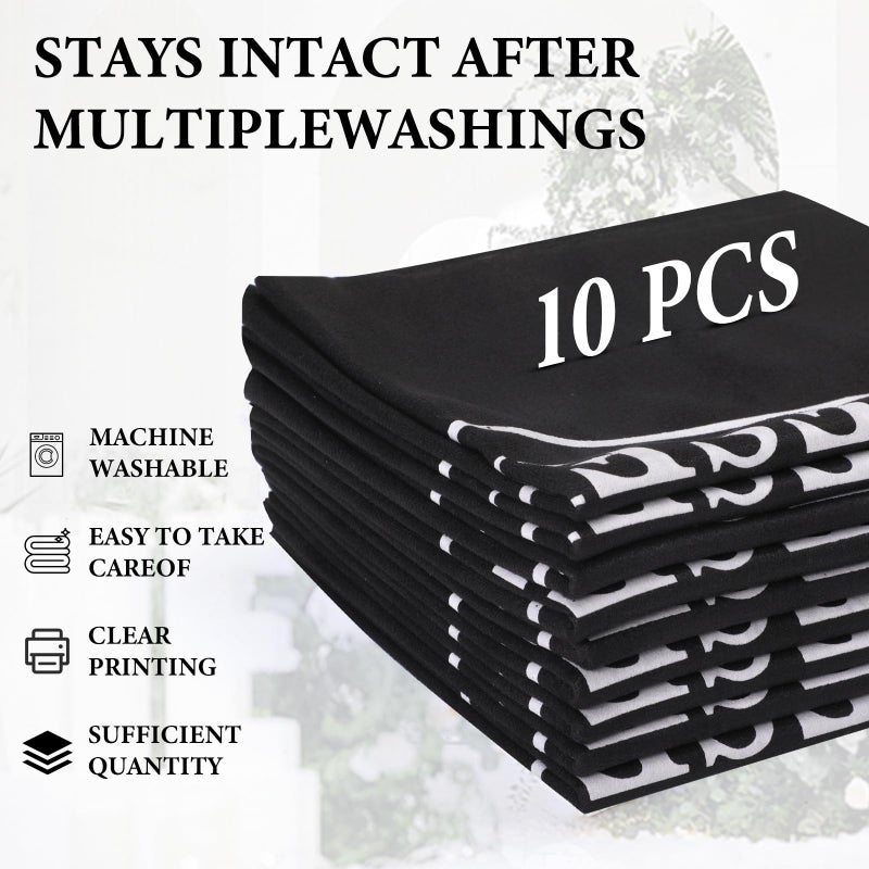 XIISVINT 10 Pcs Reserved Chair Signs Cloth Church Placeholder Reserved Pew Signs Chair Reserved Seat Coverswith Printed Words For Weddings, Churches, Eceptions, Cinema,Celebrations, Parties and Events(Black) - Image 3