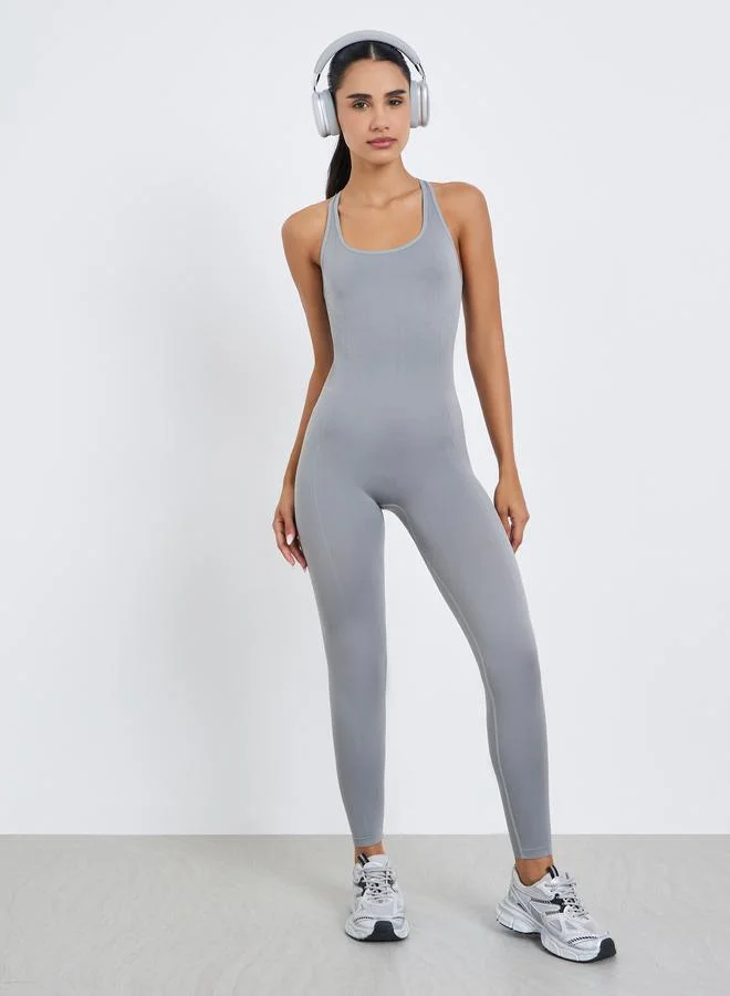 Styli Active  Multi Strap Cross Back Unitard for Women | Best Price UAE