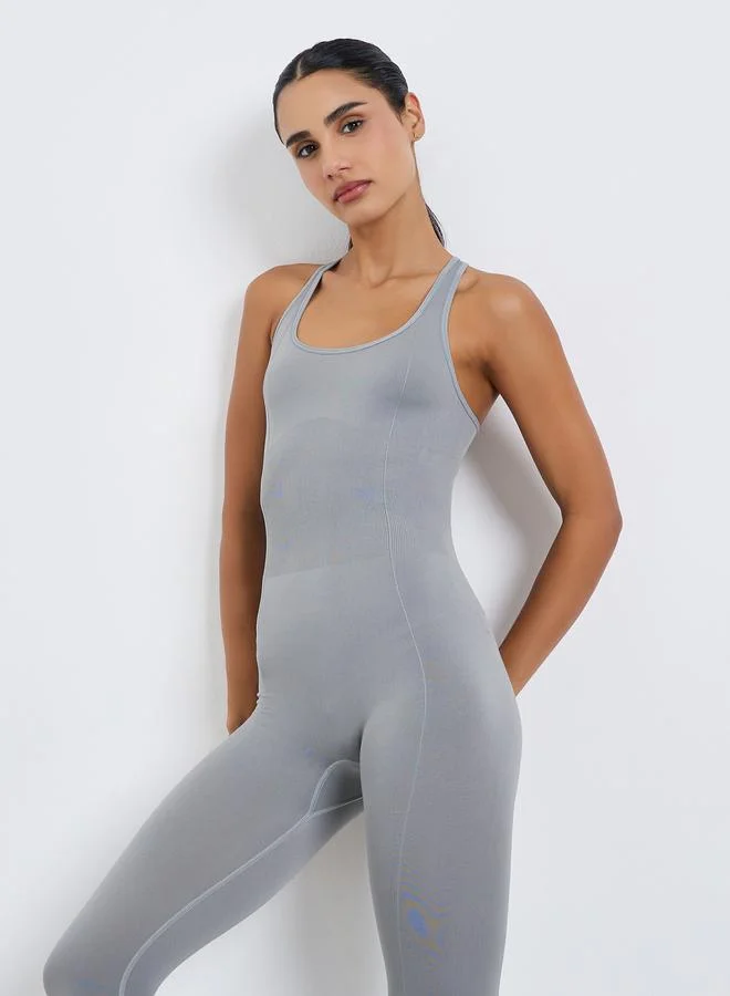 Styli Active  Multi Strap Cross Back Unitard for Women | Best Price UAE