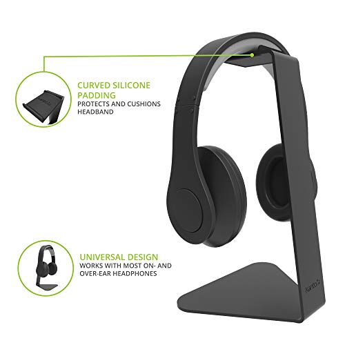 Kanto H1 Universal Headphone Stand with Curved Silicone Padding | Black - Image 2