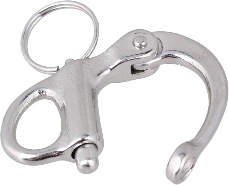 CNBTR Fixed Snap Anchor Shackle Rigging 35mm 304 Stainless Steel Fixed Eye Bail with Eye Ring Pack of 5 - Image 3