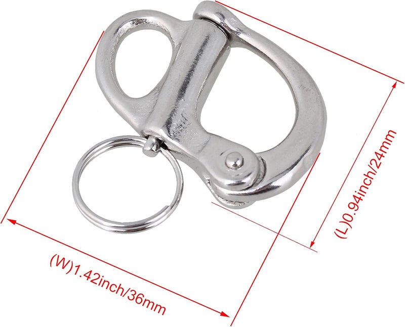 CNBTR Fixed Snap Anchor Shackle Rigging 35mm 304 Stainless Steel Fixed Eye Bail with Eye Ring Pack of 5 - Image 4
