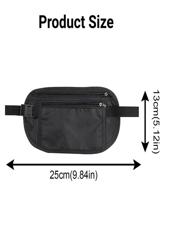 Fizzix 2 Pieces Bum Bag for Travel Hidden, Anti-Theft Waterproof Pouch - Secure, Comfortable, and Stylish, Adjustable Elastic Concealed Money Belt for Women Men Running Dog Walking - Image 2