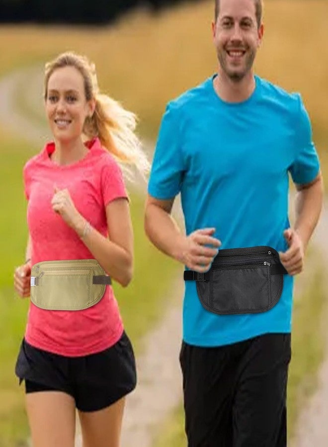Fizzix 2 Pieces Bum Bag for Travel Hidden, Anti-Theft Waterproof Pouch - Secure, Comfortable, and Stylish, Adjustable Elastic Concealed Money Belt for Women Men Running Dog Walking - Image 4