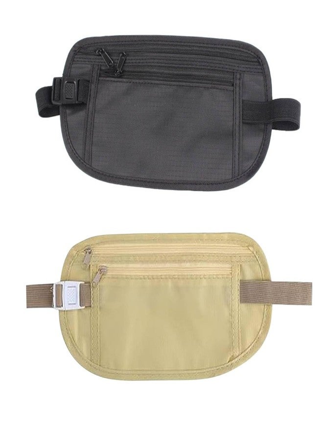 Fizzix 2 Pieces Bum Bag for Travel Hidden, Anti-Theft Waterproof Pouch - Secure, Comfortable, and Stylish, Adjustable Elastic Concealed Money Belt for Women Men Running Dog Walking - Image 1