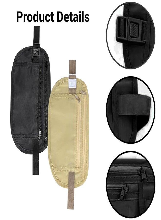 Fizzix 2 Pieces Bum Bag for Travel Hidden, Anti-Theft Waterproof Pouch - Secure, Comfortable, and Stylish, Adjustable Elastic Concealed Money Belt for Women Men Running Dog Walking - Image 5
