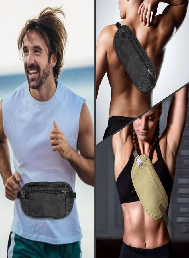 Fizzix 2 Pieces Bum Bag for Travel Hidden, Anti-Theft Waterproof Pouch - Secure, Comfortable, and Stylish, Adjustable Elastic Concealed Money Belt for Women Men Running Dog Walking - Image 3