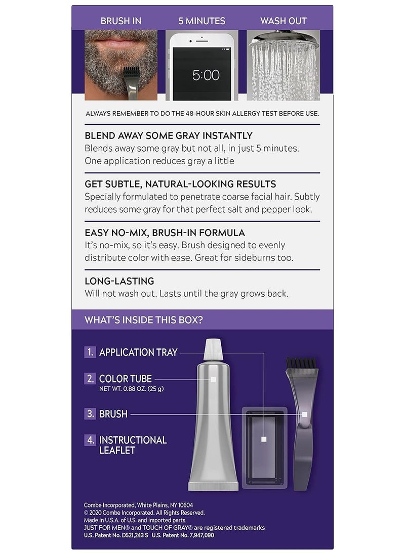 Just For Men Touch of Gray Mustache & Beard Coloring, Great for a Salt and Pepper Look - Light & Medium Brown  - Image 4