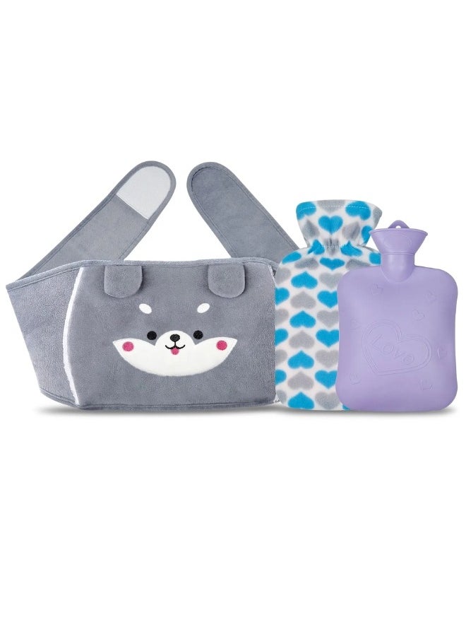Lifenpure Lifenpure 3 in 1 Hot Water Bag Warm Plush Waist Cover With Belt  - Image 1