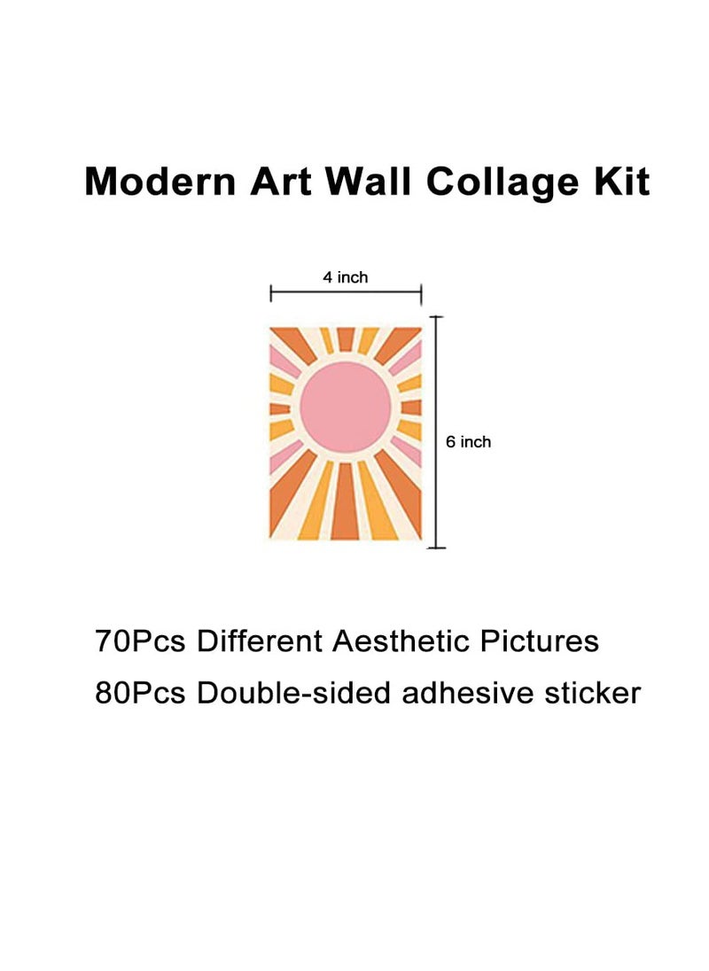 Generic - Aesthetic Wall Collage Kit with 70 Warm Color Pictures for Room Decor, Perfect for Boys and Girls Spaces - Image 1