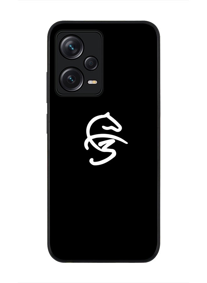 Stylizedd Rugged Black edge case for Redmi Note 12 Pro 5G Slim fit Soft Case Flexible Rubber Edges Anti Drop TPU Gel Thin Cover - Faz3 Icon Black - Image 1