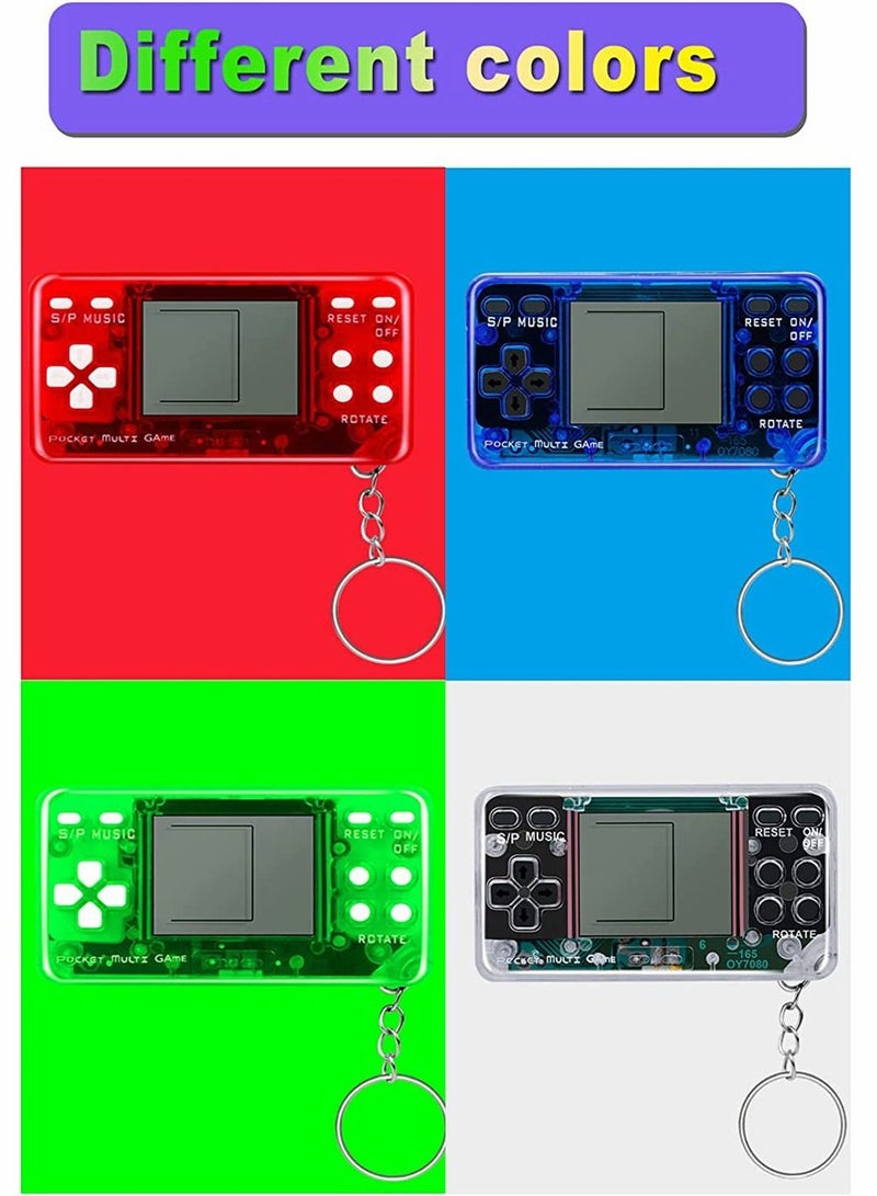 SYOSI 4 Pieces Brick Game Console Keychain Mini Brick Game Toy Keychain Classical Portable Game Console With Hanging Chain Birthday Party Favor  - Image 4