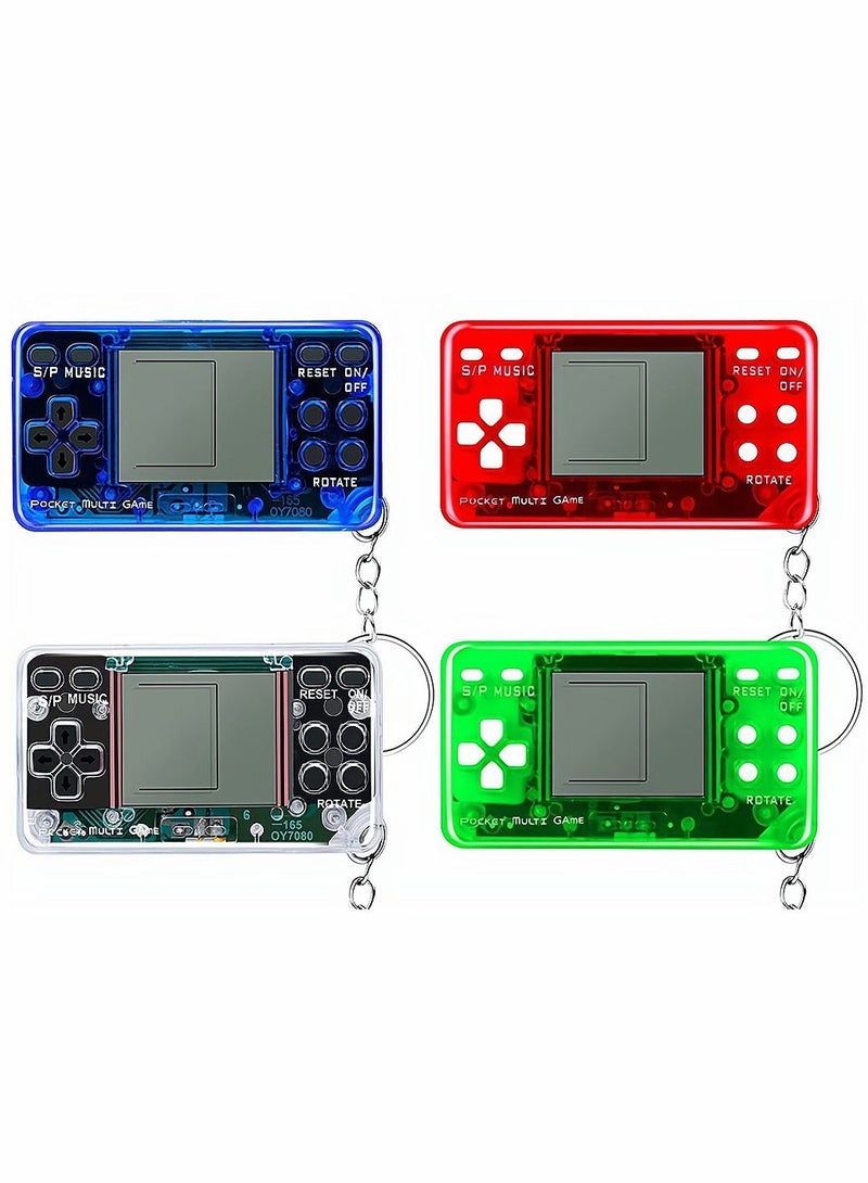 SYOSI 4 Pieces Brick Game Console Keychain Mini Brick Game Toy Keychain Classical Portable Game Console With Hanging Chain Birthday Party Favor  - Image 1