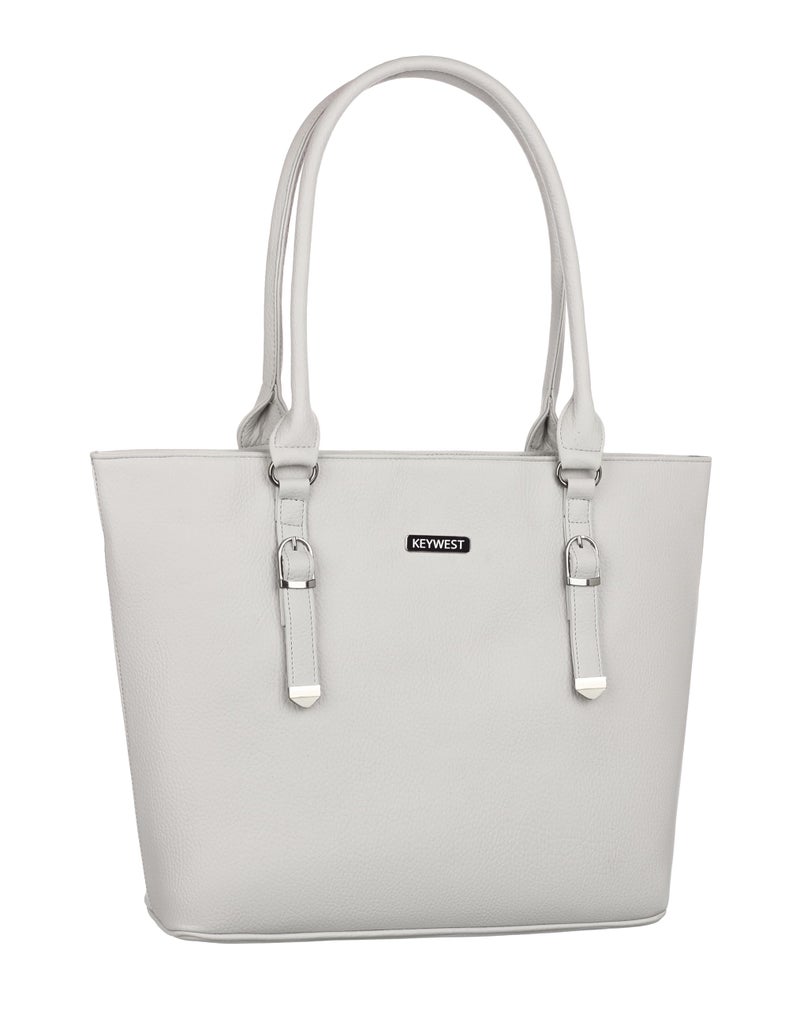 Keywest Women's Mandhana Satchel Tote Handbag for Women | Ladies purse | Stylish Shoulder Bag | Gift For Woman | Grey - Image 1