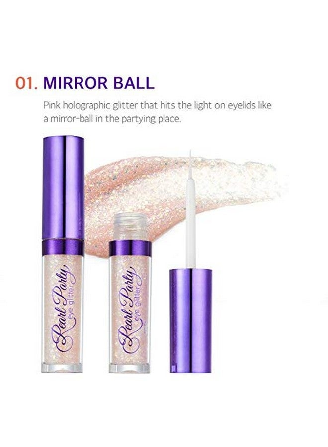 bom Pearl Party Eye Glitter Mirror Ball Liquid Eye Shadow Glitter With Shimmer Pigment - Image 2